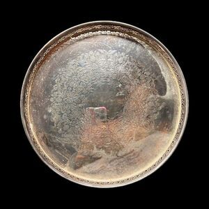 William Adams  Serving Cocktail Display Tray Italy Floral‎ MCM Silverplate 10"